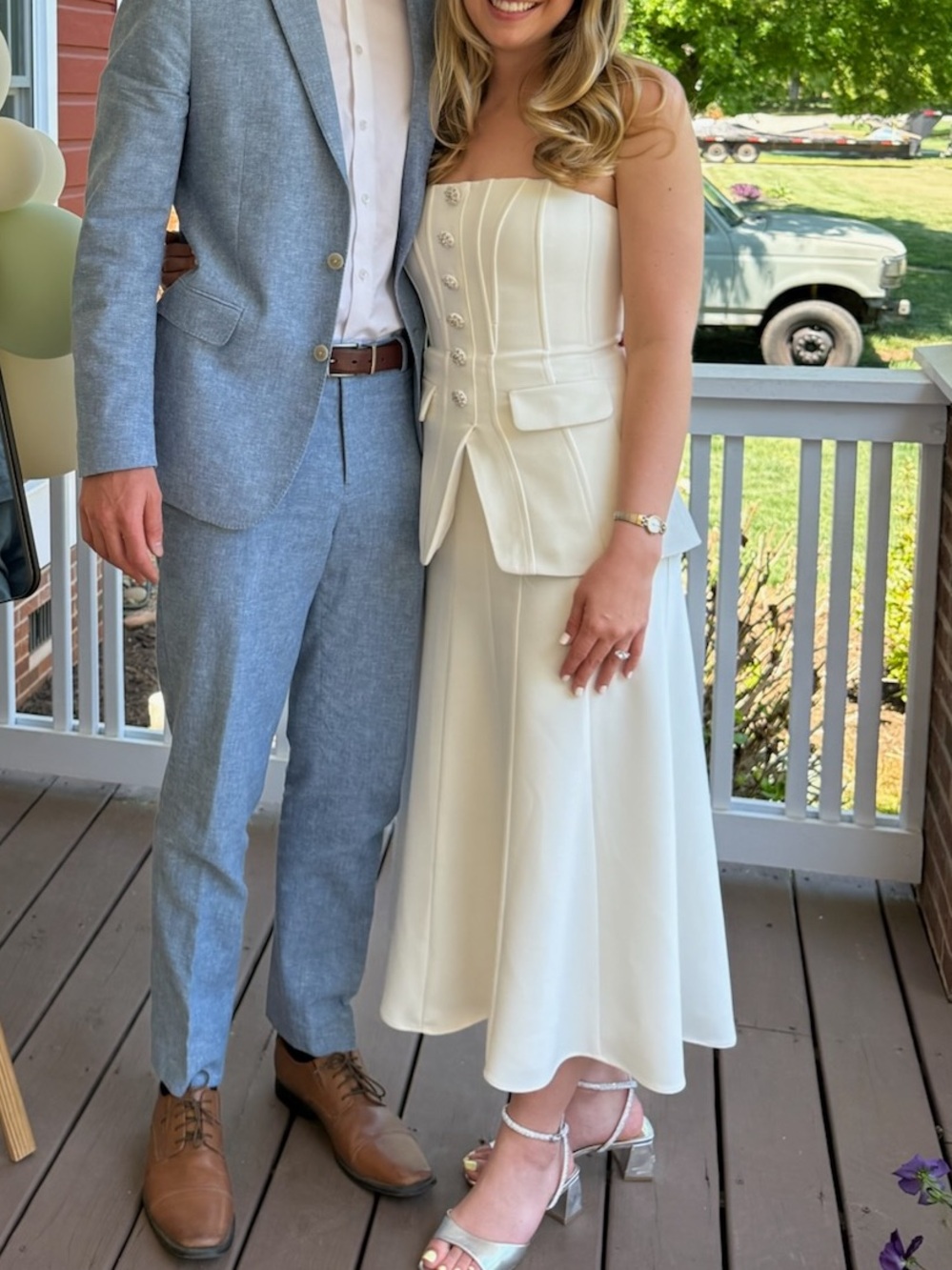Self-Portrait White Midi Dress - Picture 3 of 4